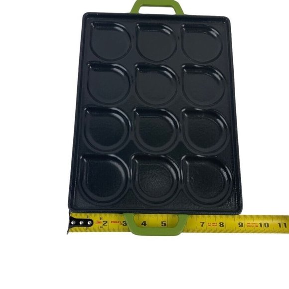 Zakarian Cast Iron Seafood Pan Non Stick Green Heavy Oven Safe With Handles - Picture 7 of 9